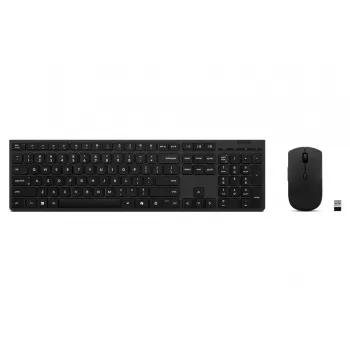 Lenovo 4X31R64351 klaviatuur ja hiir komplekt kontorile, RF juhtmevaba + Bluetooth, USA inglise keel, must