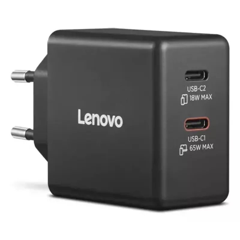 Mobiilseadme laadija Lenovo G0A6065BEU — Universaalne sise-vahelduvvoolulaadija, 2× USB-C, 100–240 V, 1,5 m kaabel, must