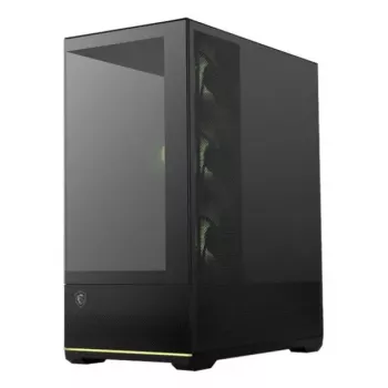 PC-korpus MSI MAG PANO 110R PZ Midi Tower — karastatud klaas, ATX, 3x120mm esiventilaatorid, USB-C, toetab 360mm radiaatoreid