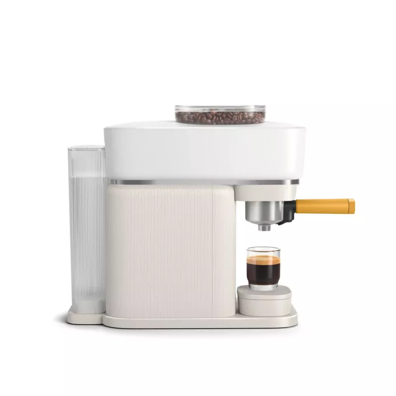 Philips Baristina espressomasin – tõeline espresso, lihtsalt valmistatud. Piimvalge mango-kollase portafiltriga (BAR300/03)