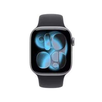 Nutikell Apple Watch Series 11 GPS + Cellular 42mm Space Grey Alumiiniumkorpus Must Sport Rihm M/L