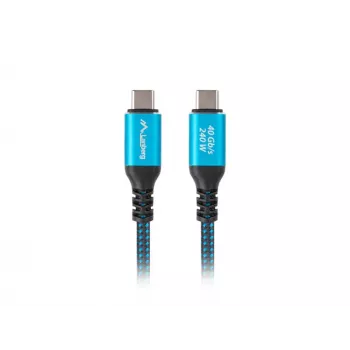 USB-C kaabel LANBERG CA-CMCM-44CU-0005-BK 0.5 m — USB4 Gen 2x2, 40 Gbit/s, 240 W, must