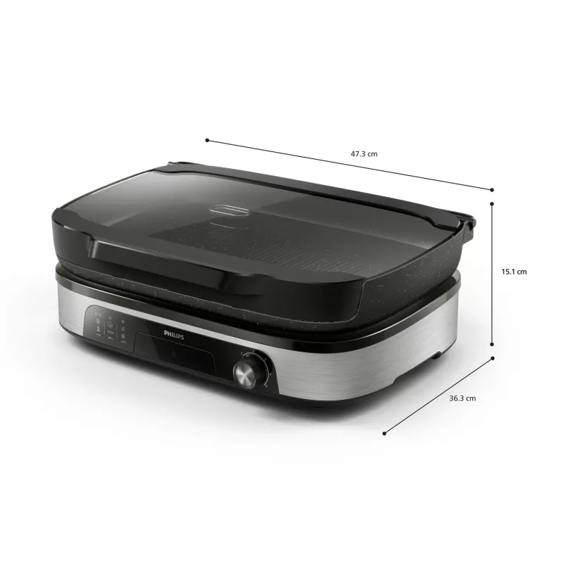 Elektriline grillpann Philips HD6212/90 2400 W, 2-tsooniline vabaltseisev grill, 1250 cm² alumiiniumpind, max 220°C