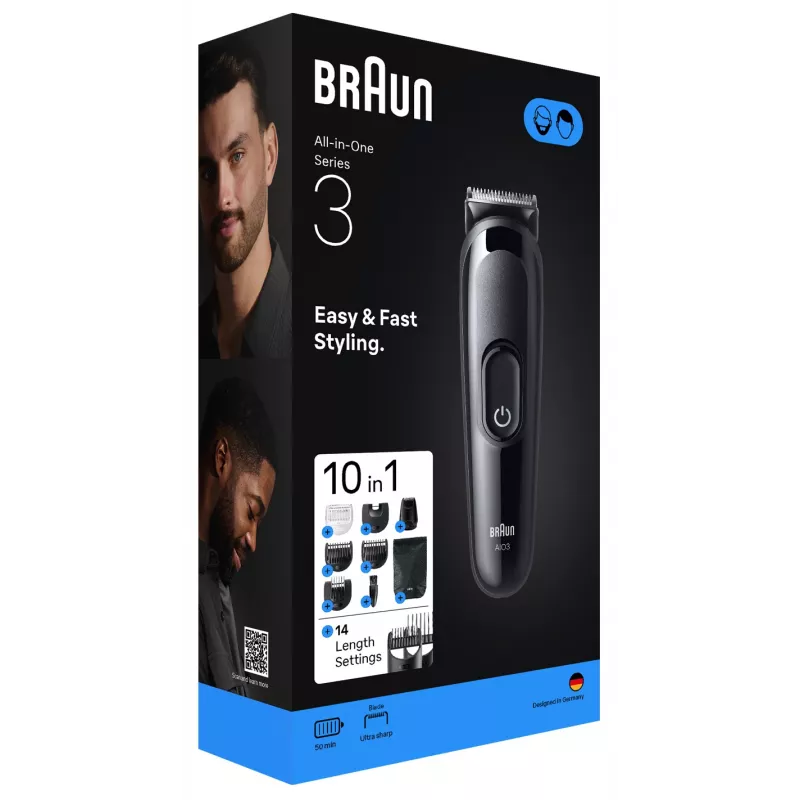 Braun AIO3560 juukselõikur/trimmer Must 14 nikkel-metallhüdriid (NiMH)