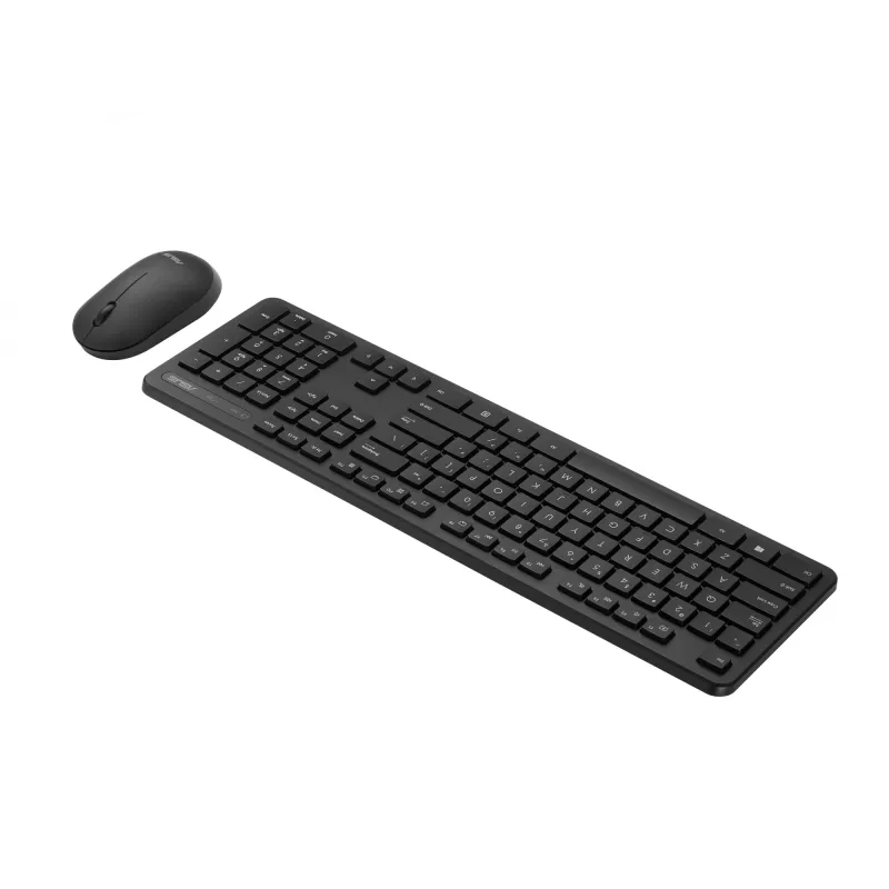 Juhtmeta klaviatuuri ja hiire komplekt ASUS CW100 — USA paigutus, must, täissuuruses QWERTY-klaviatuur, 1600 DPI hiir
