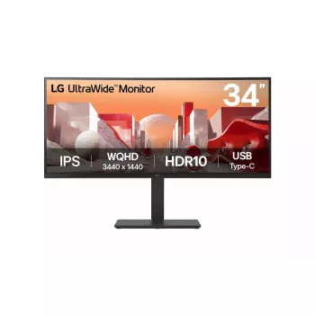 Monitor LG 34BA75QE-B 34 tolli lai Quad HD (3440 x 1440) IPS kumer, 5 ms, USB-C, VESA, kõlarid