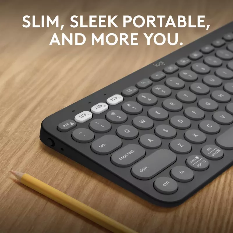 Logitech Pebble Keys 2 K380s klaviatuur Universal RF juhtmevaba + Bluetooth QWERTY US International Graphite