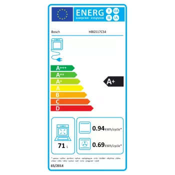 Sisseehitatud ahi Bosch HBG517CS4 71 L mahutavus A+ energiaklass must