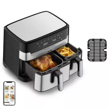 Tefal Dual Easy Fry & Grill EY905D Double 8,3 L Vabaltseisev 2700 W Kuumaõhufritüür Roostevaba teras