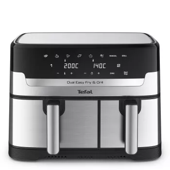 Tefal Dual Easy Fry & Grill EY905D Double 8,3 L Vabaltseisev 2700 W Kuumaõhufritüür Roostevaba teras