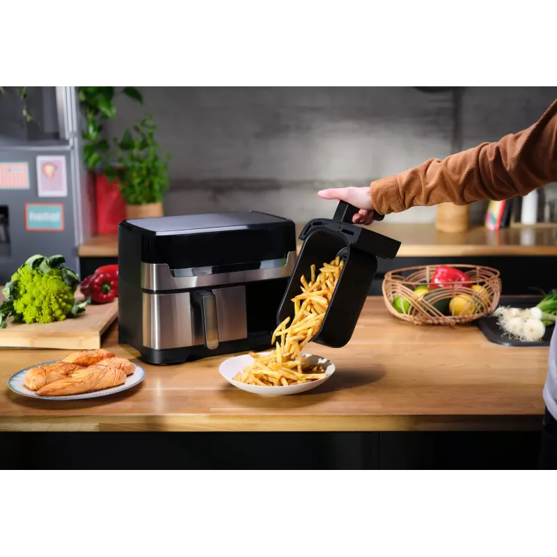Tefal Dual Easy Fry & Grill EY905D Double 8,3 L Vabaltseisev 2700 W Kuumaõhufritüür Roostevaba teras