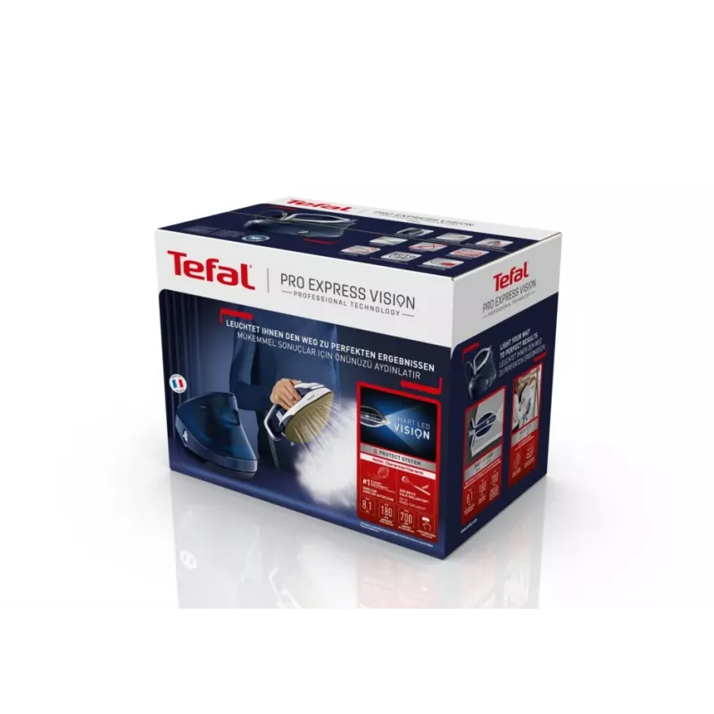 Tefal Pro Express Vision GV9812 3000 W 1.1 L Durilium AirGlide Autoclean tallaplaat Sinine, Valge