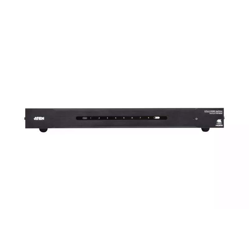 ATEN 8-pordiline True 4K HDMI jaotur, HDMI, 8x HDMI, 4096 x 2160 pikslit, must, metall, 4K Ultra HD