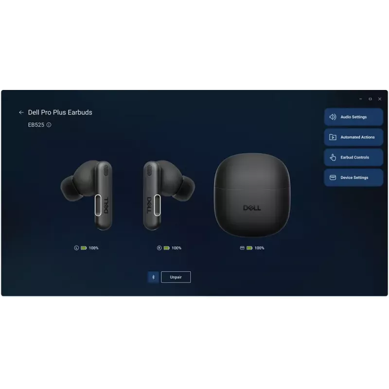 DELL EB525 Kõrvaklapid True Wireless Stereo (TWS) Kõrvaklapid Kõnedeks/Muusikaks Bluetooth Must