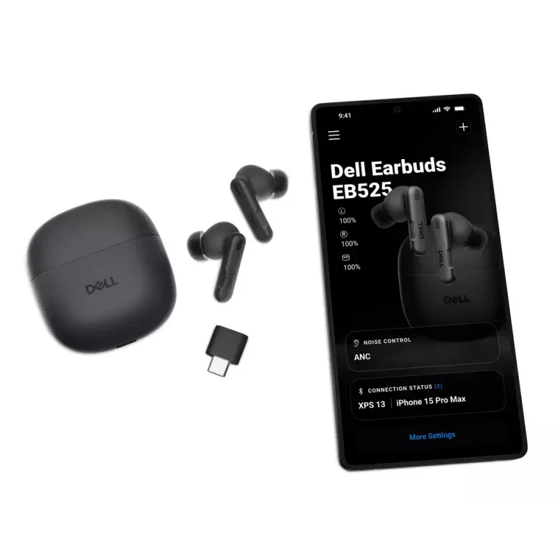 DELL EB525 Kõrvaklapid True Wireless Stereo (TWS) Kõrvaklapid Kõnedeks/Muusikaks Bluetooth Must