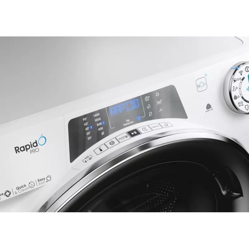 Pesumasin-kuivati Candy RapidÓ PRO RPW4966BWMBC/1-S — eraldiseisev eestlaetav, 6 kg pesu/kuivatus, 1400 p/min, valge