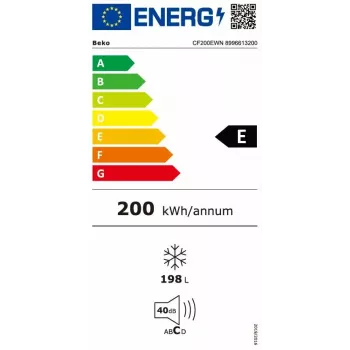 Sügavkülmik BEKO CF200EWN — 198 L, energiaklass E, 40 dB, valge
