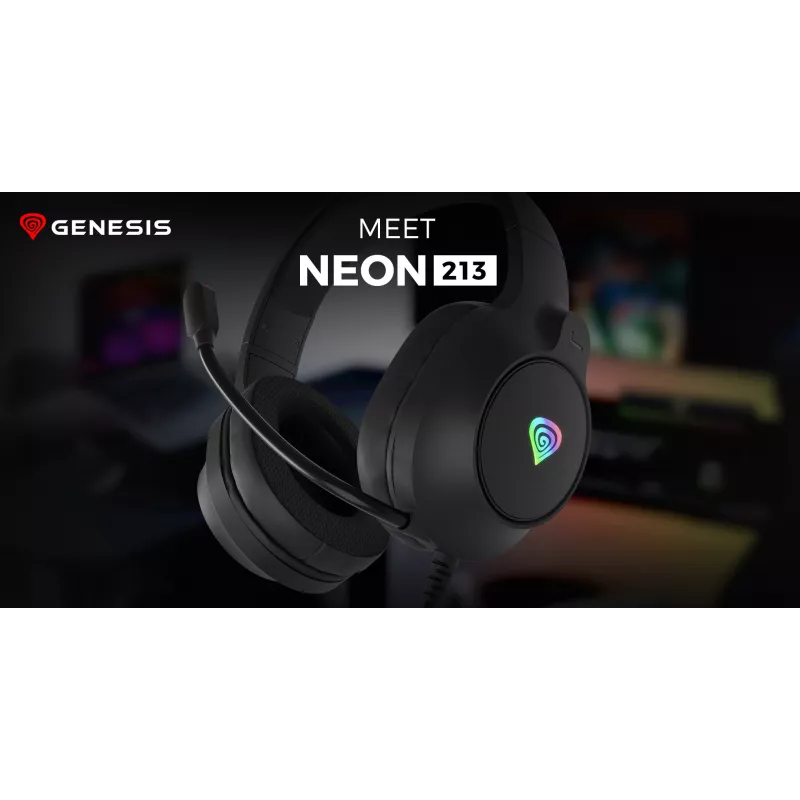 GENESIS NEON 213, juhtmega, kõnedele / muusikale, 20 – 20000 Hz, 302 g, peakomplekt, must