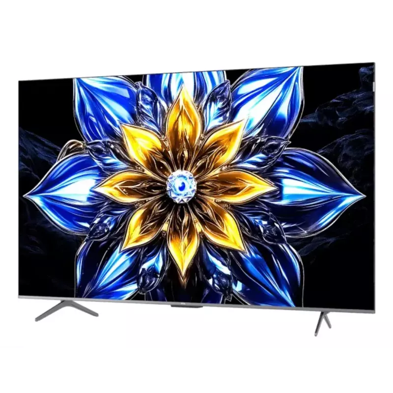 TV TCL 55T8C 55 tolli QLED 4K Ultra HD, HDR10, Google TV, 144Hz, Direct-LED, 4×HDMI 2.1, Bluetooth/Wi‑Fi, Metallic