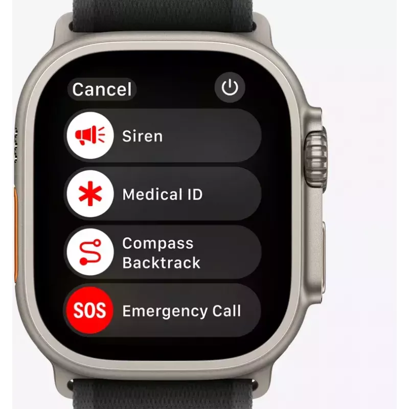 Nutikell Apple Watch Ultra 2 GPS + Cellular 49mm Must Titaan korpus Musta Titaani Milani aasaga - M