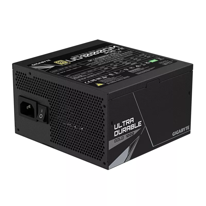 GIGABYTE UD1000GM PG5 V2 toiteplokk – PCIe Gen 5.1, 80 PLUS Gold, täismodulaarne disain, 120 mm ventilaator, ATX 3.1 ühilduv, EL pistik