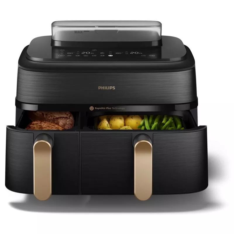 Philips 5000 series NA552/00 fritüür Double 9 L eraldiseisev 2750 W kuumaõhufritüür Must, Kuldne