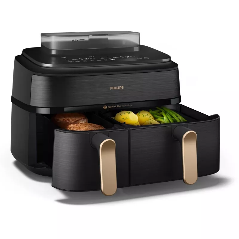 Philips 5000 series NA552/00 fritüür Double 9 L eraldiseisev 2750 W kuumaõhufritüür Must, Kuldne