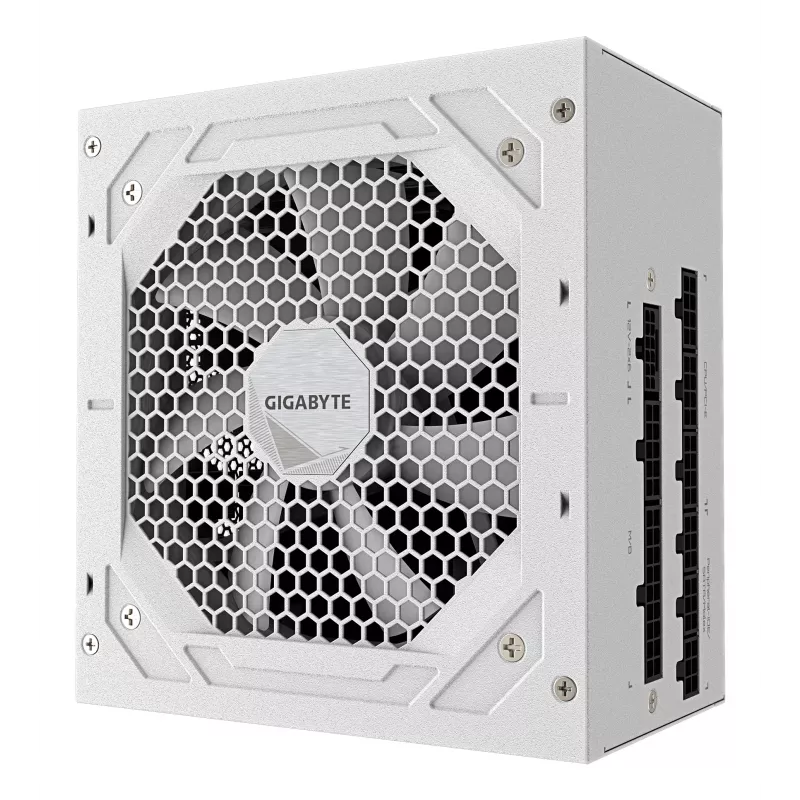 Toiteplokk GIGABYTE UD750GM PG5 V2 750 W ATX 3.1, 80 PLUS Gold, täismoodul, 8 SATA, 4x (6+2) PCIe, 2x EPS, valge