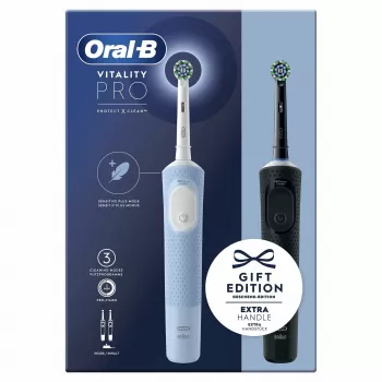 Oral-B Vitality Pro Duo Täiskasvanutele mõeldud pöörlev-õõtsuv hambahari Must, Sinine, Valge