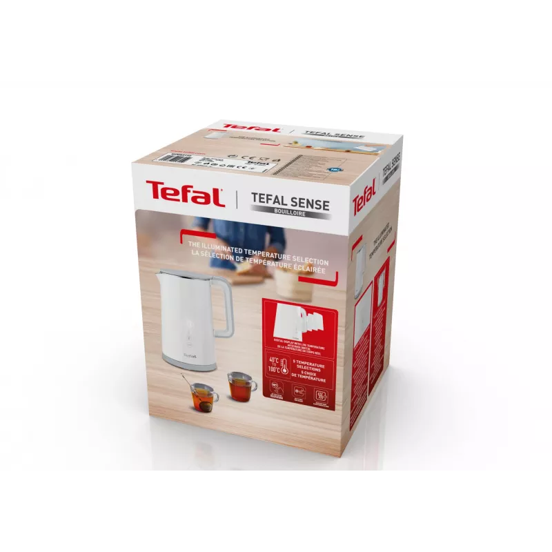 Elektriline veekeetja Tefal KO6931, 1,5 L, 1800 W, valge, 5 temperatuuriseadet, soojashoidmine 30 min