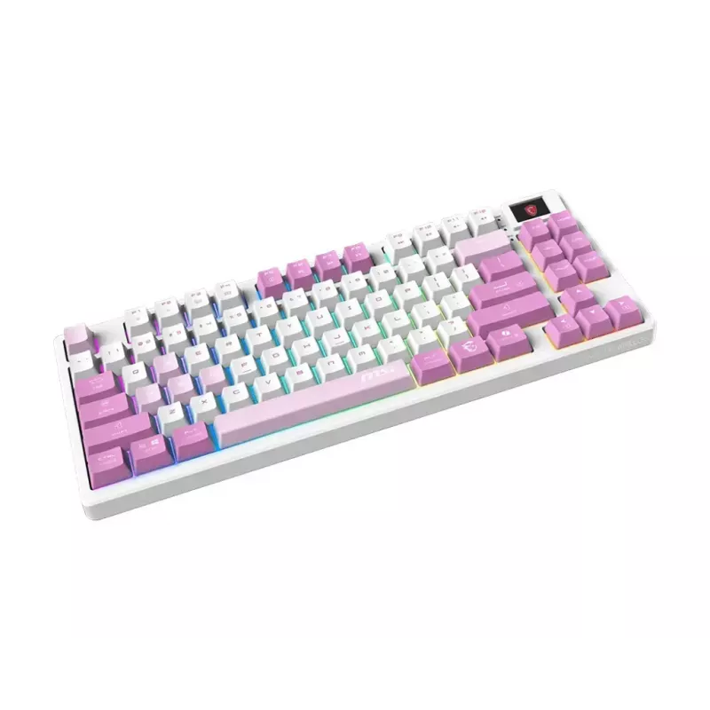MSI FORGE GK600 TKL WIRELESS VIOLET klaviatuur mängimiseks USB + Bluetooth QWERTY UK English Pink, Violet, Valge