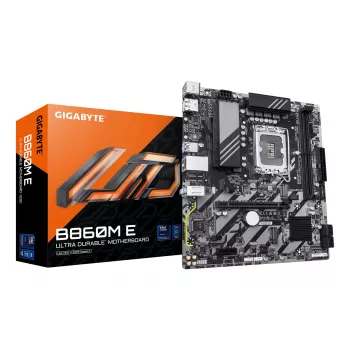 Micro-ATX emaplaat GIGABYTE B860M E — LGA 1851 Intel Core Ultra protsessoritele, DDR5 kuni 8800 MHz (O.C), 2×PCIe 4.0 M.2, 1GbE