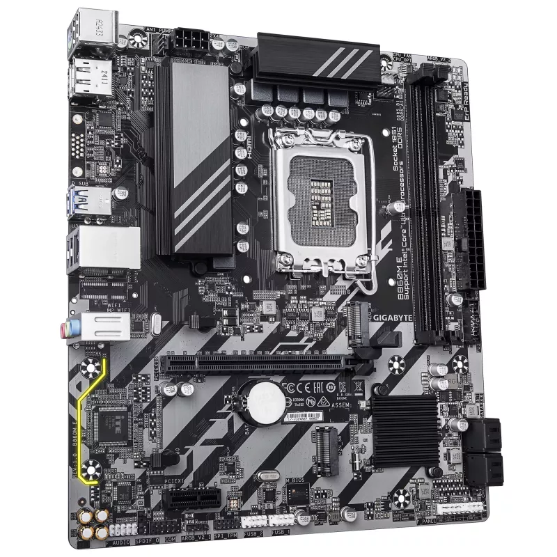 Micro-ATX emaplaat GIGABYTE B860M E — LGA 1851 Intel Core Ultra protsessoritele, DDR5 kuni 8800 MHz (O.C), 2×PCIe 4.0 M.2, 1GbE