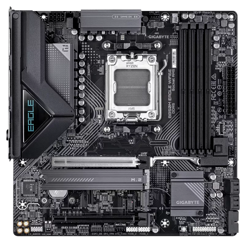 Emaplaat GIGABYTE B850M EAGLE WIFI6E Socket AM5 AMD Ryzen 7000/8000/9000, DDR5 kuni 8200MHz (OC), PCIe 5.0, Wi‑Fi 6E, 2.5 GbE