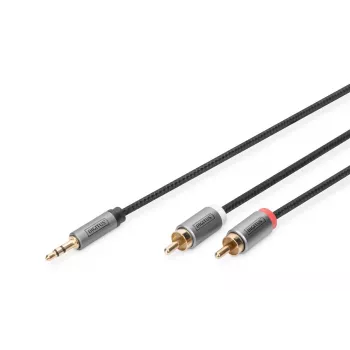 Heli adapterkaabel Digitus DB-510330-010-S 3,5 mm RCA-le 1 m must