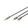 Heli adapterkaabel Digitus DB-510330-010-S 3,5 mm RCA-le 1 m must