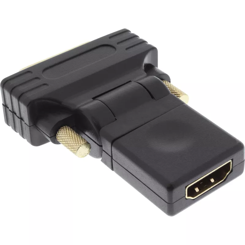 InLine HDMI-DVI-adapter, HDMI emane / DVI isane, painduv, kullatud, 4K2K
