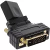 InLine HDMI-DVI-adapter, HDMI emane / DVI isane, painduv, kullatud, 4K2K