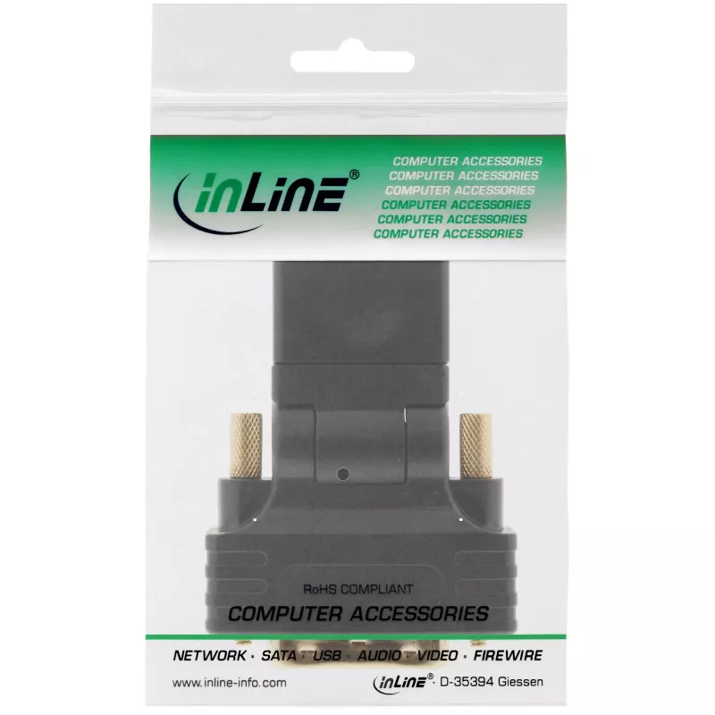 InLine HDMI-DVI-adapter, HDMI emane / DVI isane, painduv, kullatud, 4K2K