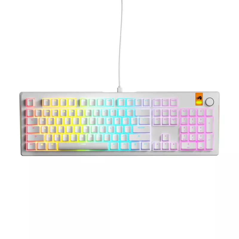 Mehaaniline täissuuruses (100%) juhtmega klaviatuur GLORIOUS GMMK 3 HE — valge, USB, QWERTY, RGB