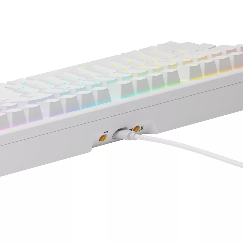Mehaaniline täissuuruses (100%) juhtmega klaviatuur GLORIOUS GMMK 3 HE — valge, USB, QWERTY, RGB