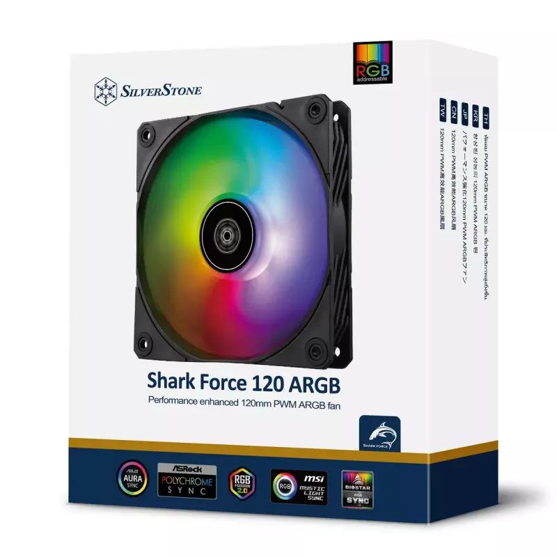 Ventilaator Silverstone Shark Force 120 ARGB 2500 RPM 4.66 mmH2O