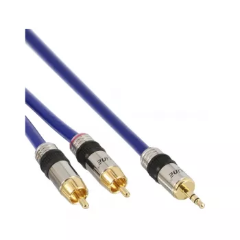 InLine helikaabel Premium 2x RCA isane / 3,5 mm isane kullatud 2 m