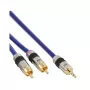 InLine helikaabel Premium 2x RCA isane / 3,5 mm isane kullatud 2 m
