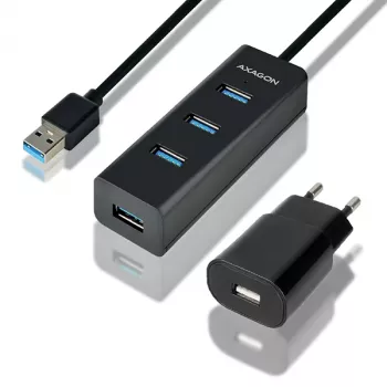 Axagon HUE-S2BP 4x USB 3.0 laadimisjaotur 1,2 m kaabli ja vahelduvvooluadapteriga