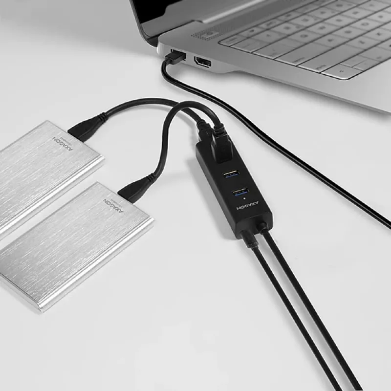 Axagon HUE-S2BP 4x USB 3.0 laadimisjaotur 1,2 m kaabli ja vahelduvvooluadapteriga