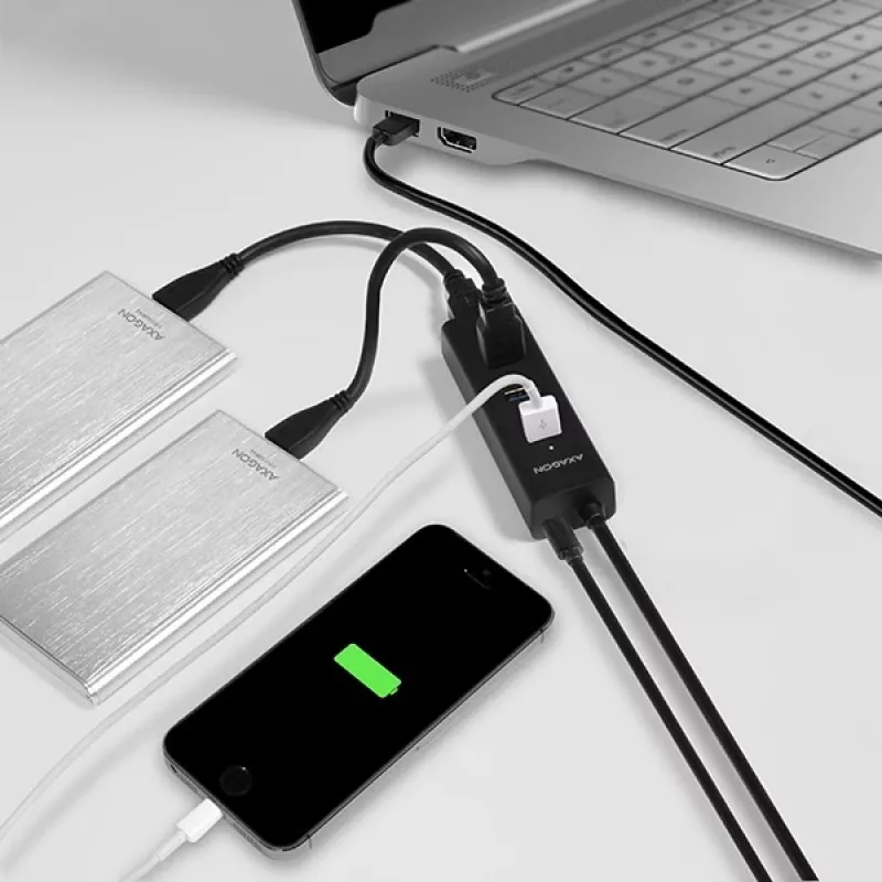 Axagon HUE-S2BP 4x USB 3.0 laadimisjaotur 1,2 m kaabli ja vahelduvvooluadapteriga