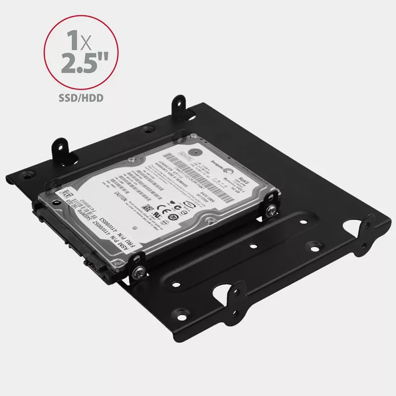 Axagon RHD-435 raam 4x 2,5-tollise või 2x 2,5-tollise HDD/SSD ja 1x 3,5-tollise HDD paigaldamiseks 5,25-tollisesse sahtlisse, metallist