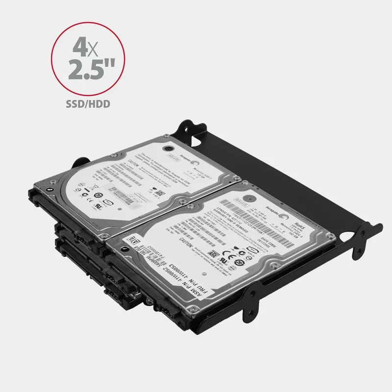 Axagon RHD-435 raam 4x 2,5-tollise või 2x 2,5-tollise HDD/SSD ja 1x 3,5-tollise HDD paigaldamiseks 5,25-tollisesse sahtlisse, metallist