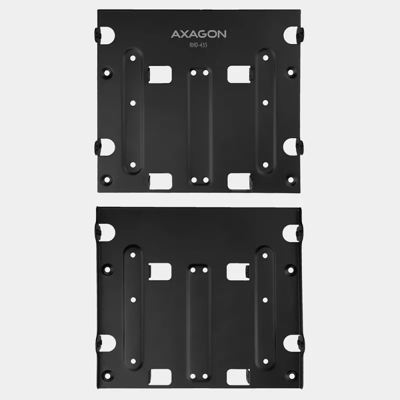 Axagon RHD-435 raam 4x 2,5-tollise või 2x 2,5-tollise HDD/SSD ja 1x 3,5-tollise HDD paigaldamiseks 5,25-tollisesse sahtlisse, metallist